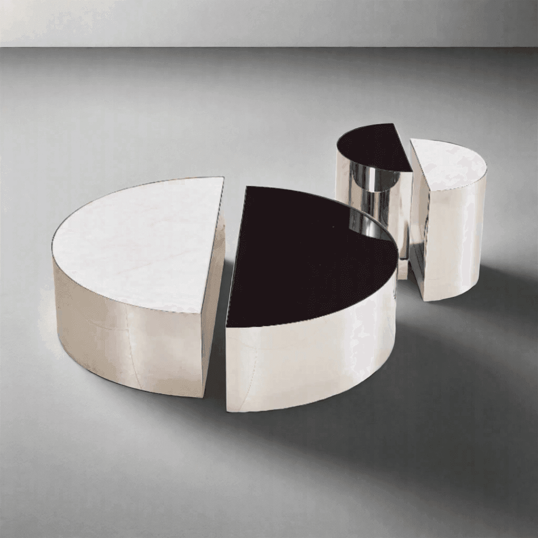 Vesta Cultured Marble Nesting Coffee Table - Maxi Home Furnishing