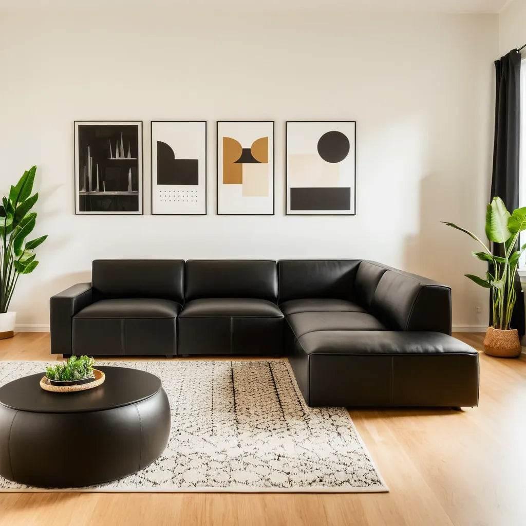 Aleppo Faux Leather 4 Seater Corner Sofa (Sectional)