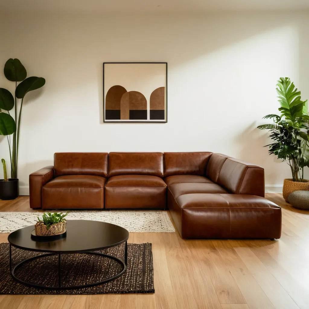 Aleppo Faux Leather 4 Seater Corner Sofa (Sectional)
