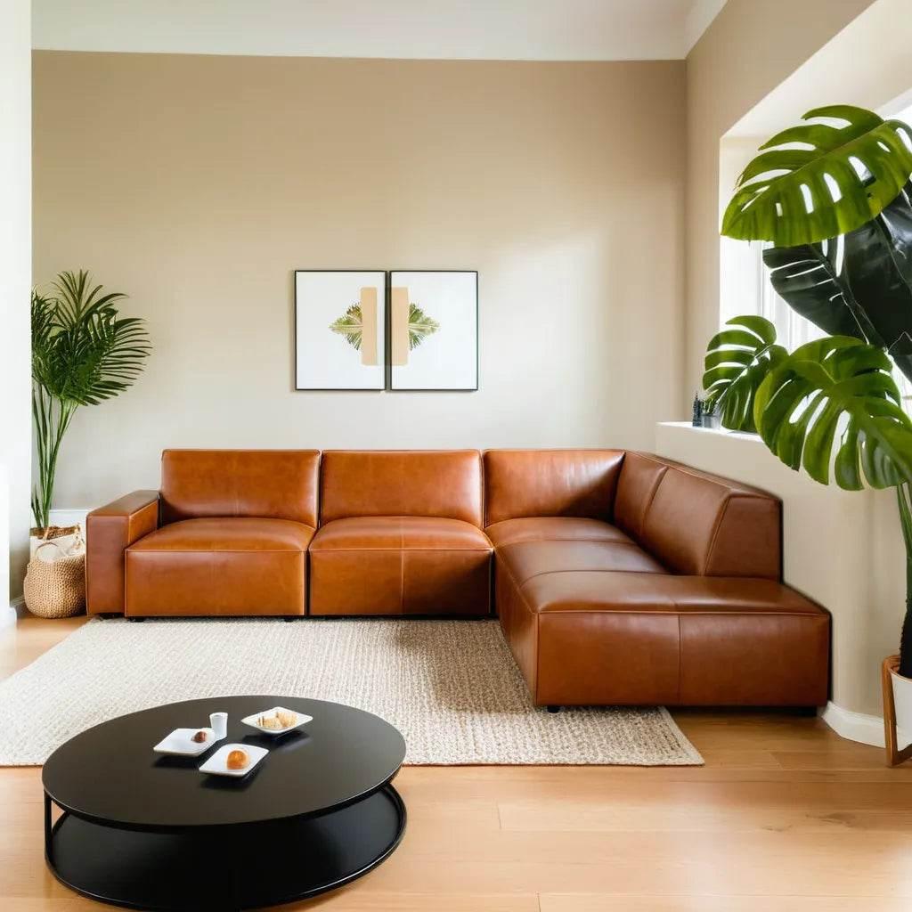 Aleppo Faux Leather 4 Seater Corner Sofa (Sectional)
