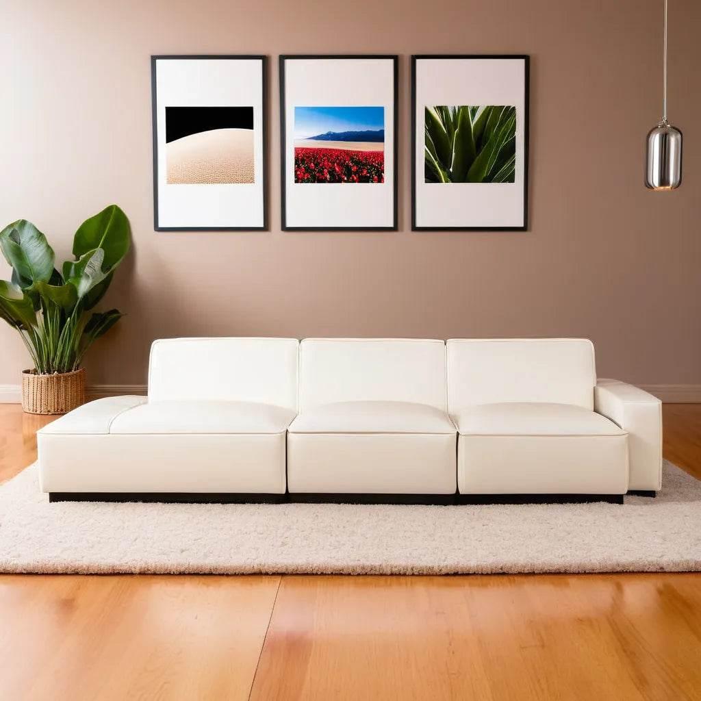 Aleppo Faux Leather 4 Seater Extended Sofa