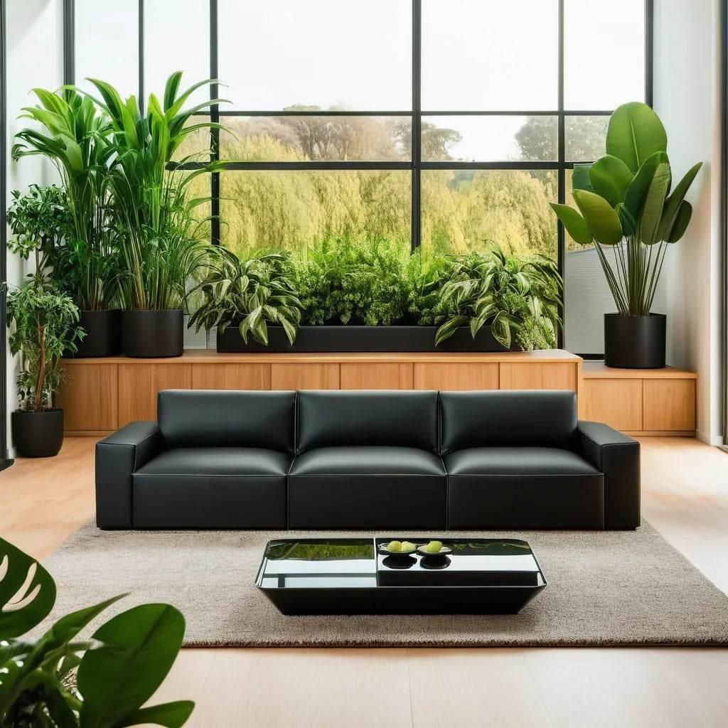 Aleppo Faux Leather 4 Seater Sofa (Pet Friendly)