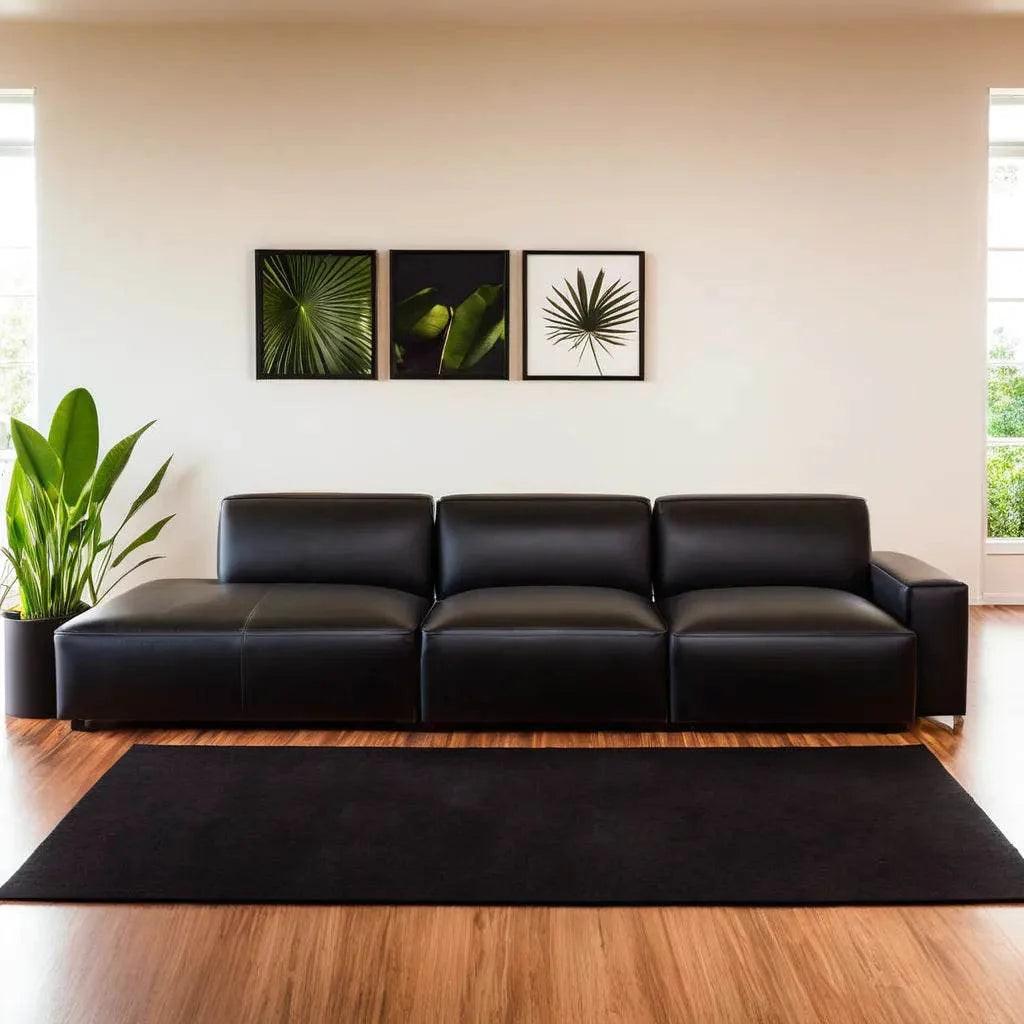 Aleppo Faux Leather 4 Seater Extended Sofa