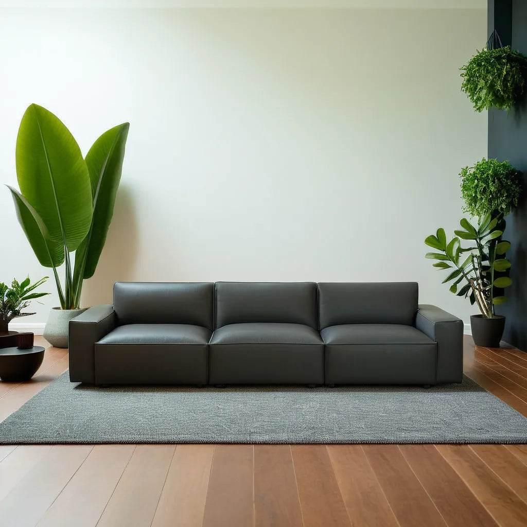 Aleppo Faux Leather 4 Seater Sofa (Pet Friendly)
