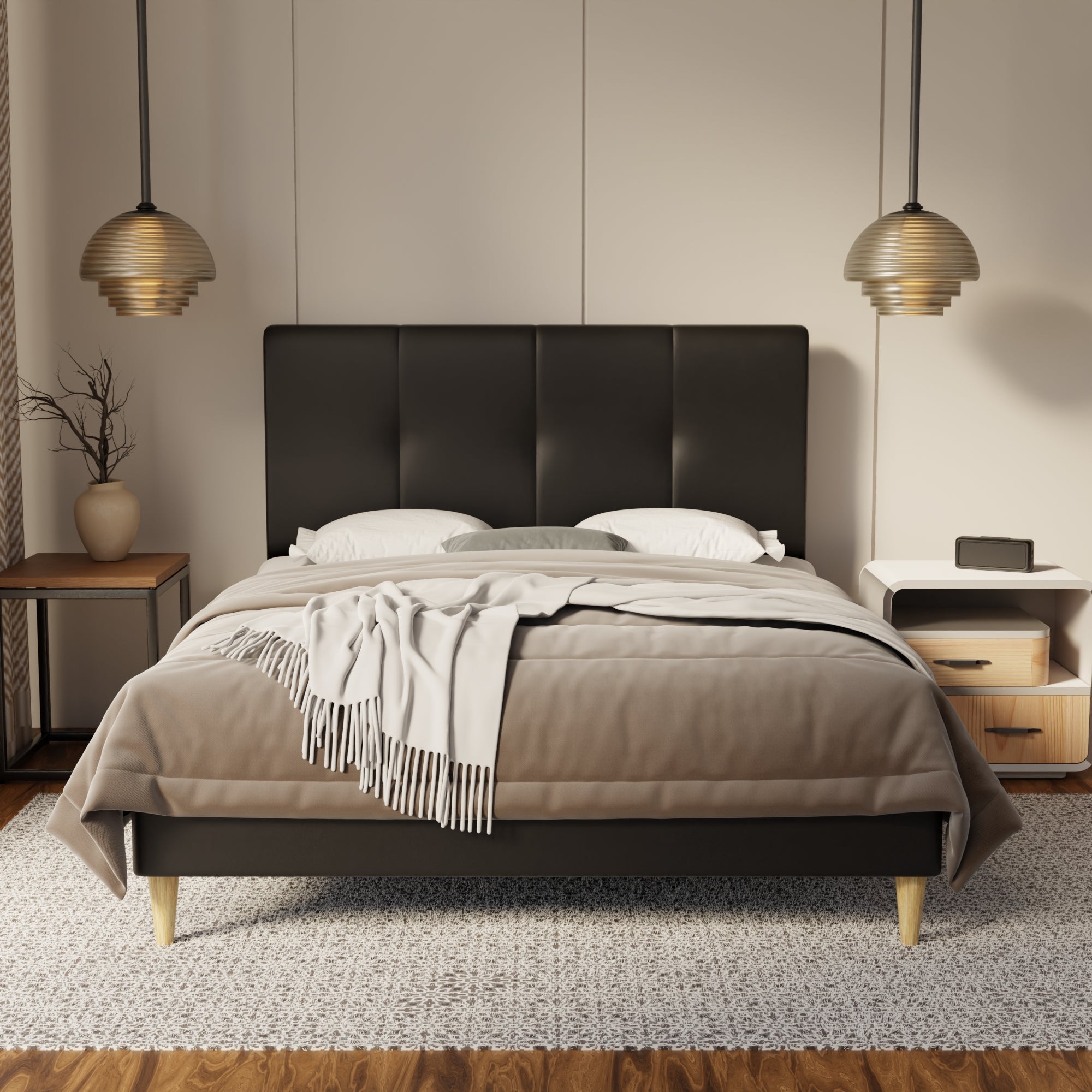 Lyra Genuine Leather Bed Frame By Esteller