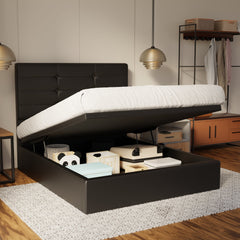 Kaelen Genuine Leather Storage Bed (Gas Lift) By Esteller