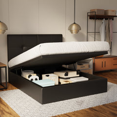 Rylan Genuine Leather Storage Bed (Gas Lift) By Esteller