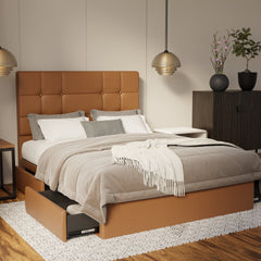 Elara Genuine Leather Drawer Bed By Esteller