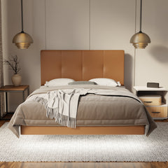 Lyra Genuine Leather Floating Bed Frame (With LED)  By Esteller