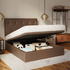 Valen Genuine Leather Storage Bed (Gas Lift) By Esteller