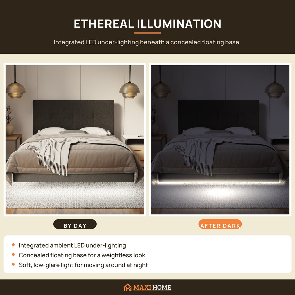 LED under-lighting by day and after dark