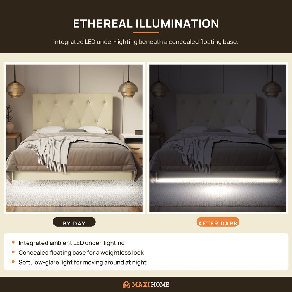 LED under-lighting by day and after dark