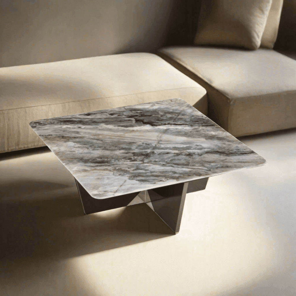 Felicia Cultured Marble Coffee Table (Square) - Maxi Home Furnishing