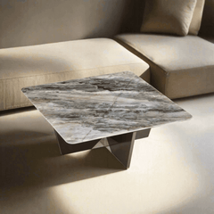 Felicia Cultured Marble Coffee Table (Square) - Maxi Home Furnishing