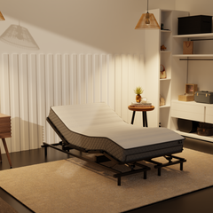 Somnuz® Restro Adjustable Genuine Leather Bed + Somnuz® Aire Mattress