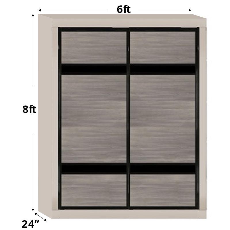 6ftx8ft Designer Wardrobe D2(AG-S8) - Maxi Home Furnishing