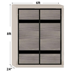 6ftx8ft Designer Wardrobe D2(AG-S8) - Maxi Home Furnishing