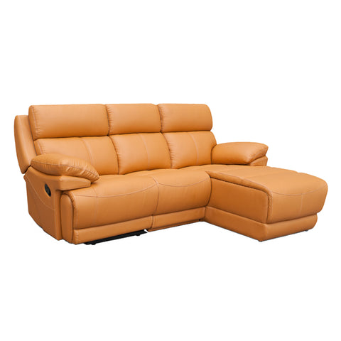 Cathy L-Shape Recliner Half Leather Sofa
