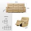 Cyril 3-Seater Leather Sofa with  Recliner