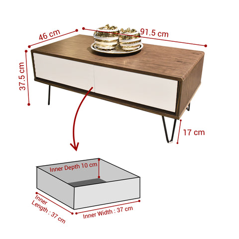 Denzio Coffee Table with 2 Drawers