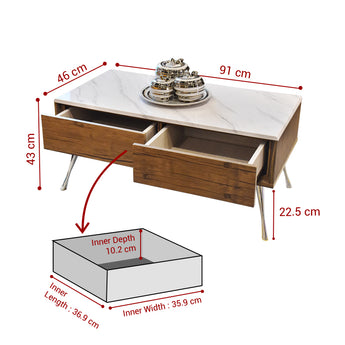 Eulia Coffee Table with 2 Drawers