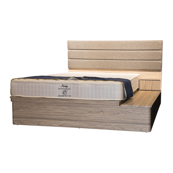 Garry Queen Size Storage with Side Storage Bed Frame (Wooden)
