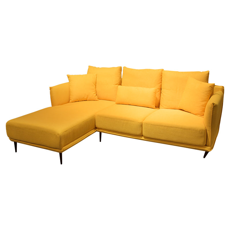 Ju L Shape Fabric Sofa Yellow
