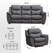 Laz 3-Seater Leather Sofa with Recliner