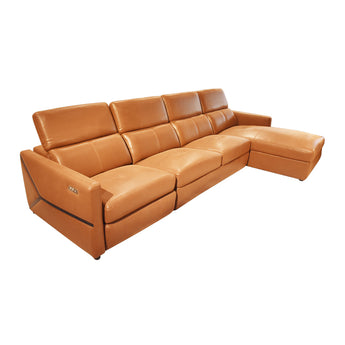 Lenox L-Shape Leather Sofa with Incliner