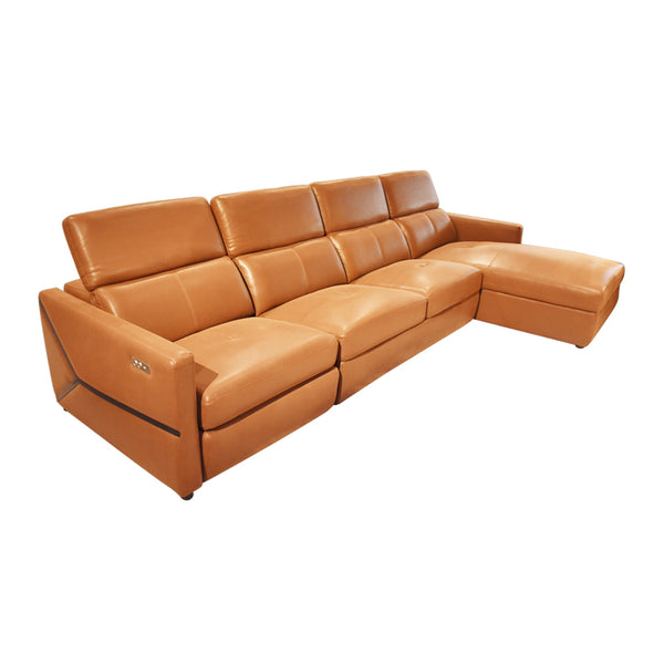 Lenox L-Shape Leather Sofa with Incliner