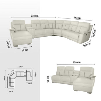 Vincente L-Shape Corner Leather Sofa